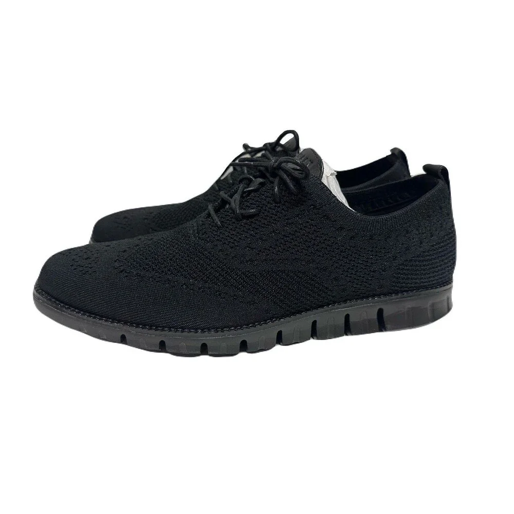 NEW Cole Haan 2.ZERØGRAND Mens Size 11.5 WIDE Black Stitchlite Wingtip Oxfords